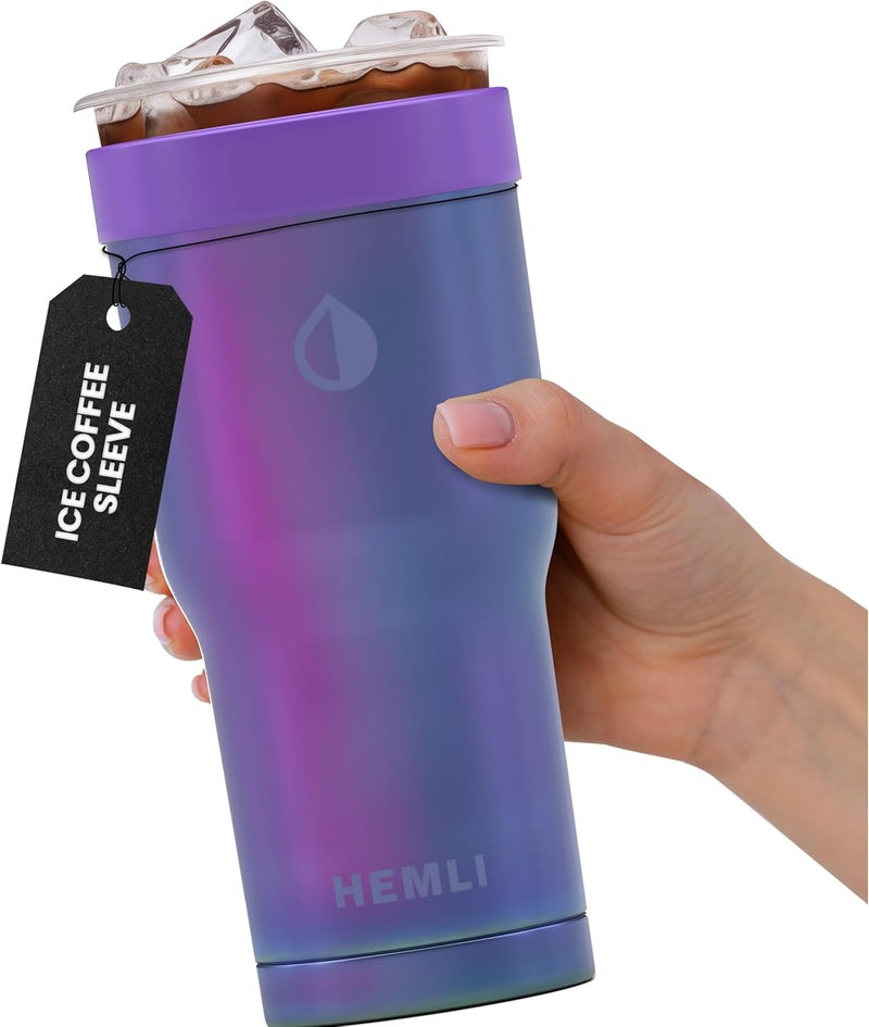 Hemli Universal Ice Coffee Sleeve Insulator - Insulated Iced Coffee Holder To Go, Insulated Cup Holder for Starbucks Dunkin Donuts McDonalds, Reusable Coffee Sleeve - Image 1